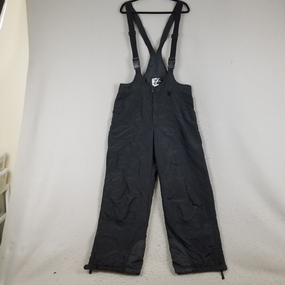 Tyrolia Snow Pants Mens XL Black Bib Overalls Insulated Ski Zip Legs Suspenders‎